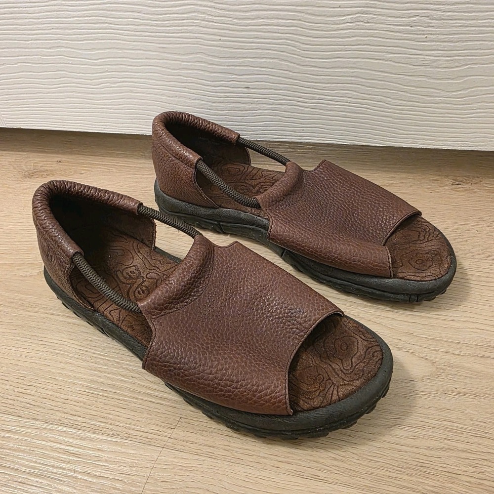 Teva Brown Leather Slingback Grunge Outdoor Granola Girl Phoebe Sandals Size 9 - Picture 1 of 7
